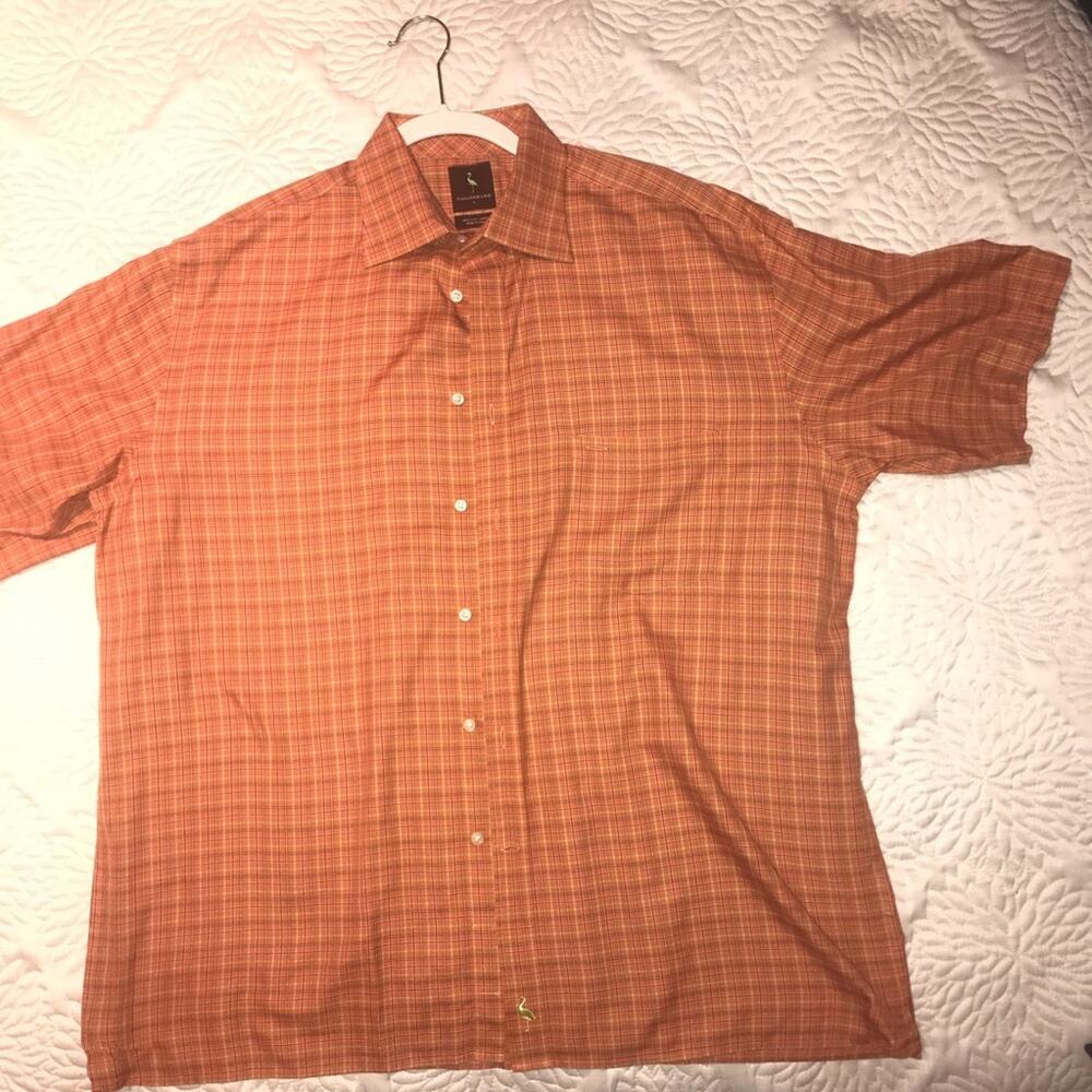 TailorByrd Short Sleeve Regular Fit Shirt Plaid Lg
